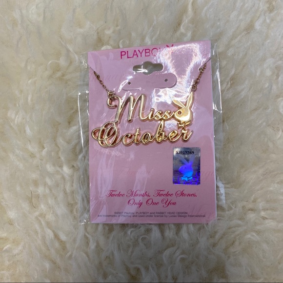 Playboy Miss October Y2K Necklace Gold - Picture 2 of 4